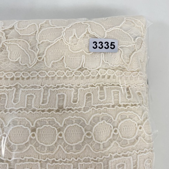 Talbots Womens Layered Lace Velvet Trim Keyhole Ruffle Blouse sz XL Ivory Classy - Picture 14 of 14